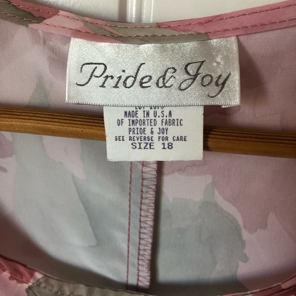 VTG Pride & Joy Floral Pink Sage Sleeveless Romantic Whimsical  Plus Midi Dress - Picture 7 of 11